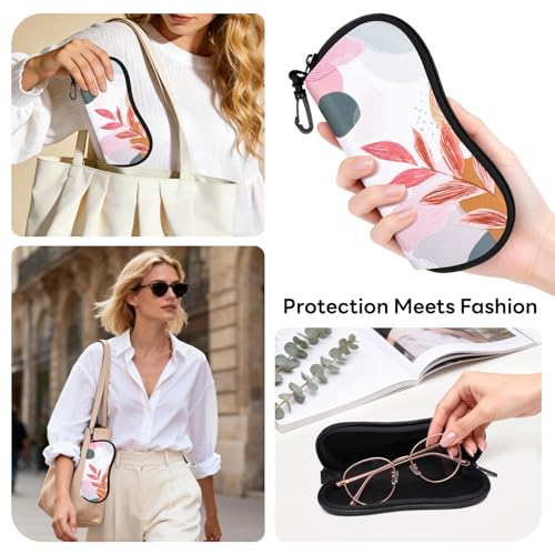 Image of Sunglasses Case with Belt Clip, Ultra Light Neoprene Zipper Soft Padded Glasses Case for Women Men