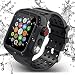 ADDSMILE Compatible for Apple Watch Band with Case 44mm Series 4, 3-in-1Waterproof Case with Soft Silicone Band and Anti-Scratch Screen Protector, 360°Protective Case Compatible With iWatch 44mm-black
