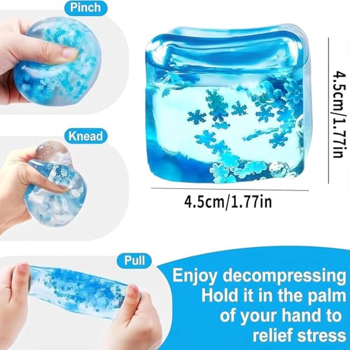 Image of Ice Cube Squishy Toy, Translucent Cube Shape,, Handheld Size