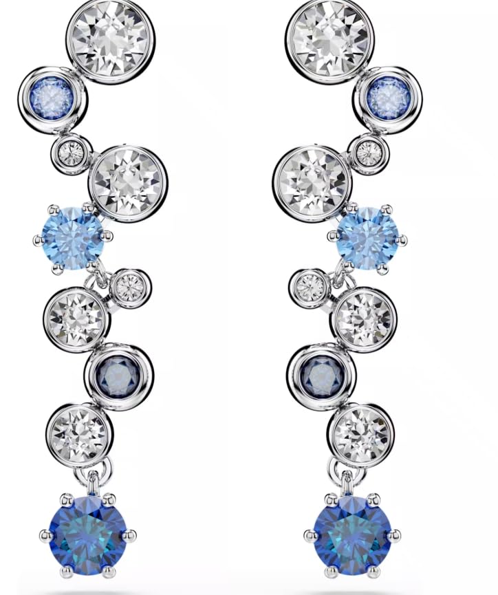 Constella drop earrings Mixed cuts Blue Rhodium plated
