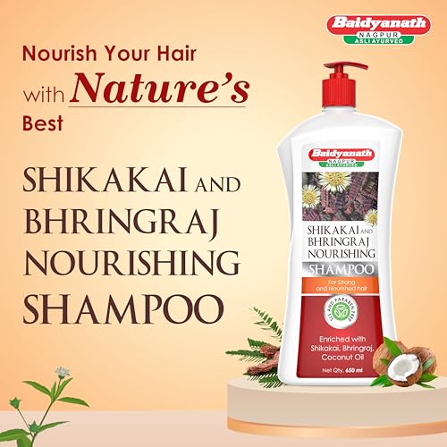 Image of Baidyanath Asli Ayurved Shikakai and Bhringraj Nourishing Shampoo - 650 ml | Hair Strong Shampoo | Coconut Oil | Sulfate & Paraben Free