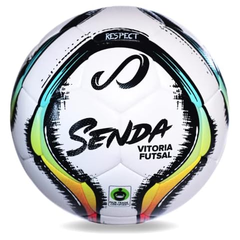 SENDA Vitoria Premium Match Futsal Ball, Fair Trade Certified, Red/Light Blue, Size 4 (Ages 13 & Up) Cover