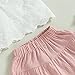 2PCS Baby Girl Sleeveless Strap Lace Crop Vest Tops + Flared Wide-Leg Pants Toddler Summer Outfits Set Clothes (Pink, 2-3 Years)