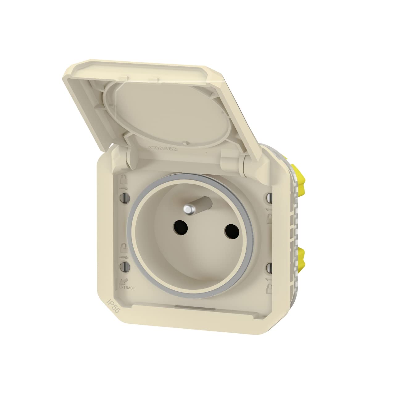 Prise électrique Arnould 820 – 2P+T – Couleur Brun/beige – Occasion Prête à Poser