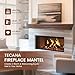 TECANA Wood Fireplace Mantel - 60 Inch Rustic Floating Mantel Shelf for Living Room, Wall-Mounted Solid Fireplace Mantle Decor for Bedroom, TV, Books, Walnut