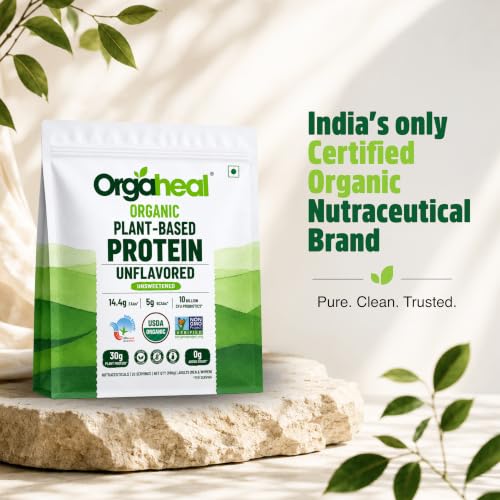 Image of Organic Plant Protein Powder | 980g - Unflavoured | 30g Protein | Vegan | Pea, Mung Bean & Lentil Protein Blend | Clean, Easy to Digest | No Added Sugar, Gluten Free