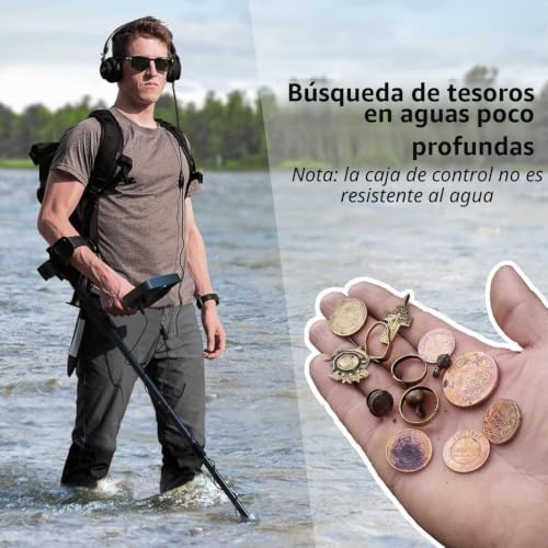 Miniatura 8 de (Usado) Dr.Ötek Detector De Metales Profesional, 6 Modos Detector De Oro Para Adultos Y Niños, Metal Detector Portátil, Pinpoint, Potente Modo De Escena, Ip68 Bobina Impermeable Con Pala Y Auricular