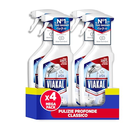 Viakal Spray Anticalcare, Confezione da 4 x 720ml,...