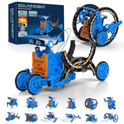 AESGOGO 12 in 1 STEM Solar Power Robot Kits Toys for Boys Age 8-13, Science Educational Robot Building Kit for Kids, DIY Experiment Set Birthday Gifts for 8 9 10 11 12 Years Old Boys Girls Teens