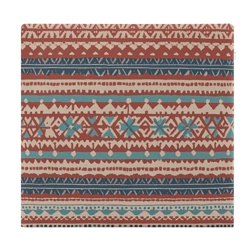 Coussin de sol de méditation carré en lin rayé et mousse à mémoire de forme 38cm