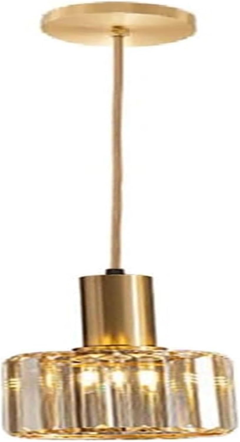 Luces de Techo Lámpara Colgante LED de 6 W Material de iluminación Colgante de Cristal Lámpara cilíndrica Lámpara de Cable Ajustable de 1 luz, lámpara Colgante Moderna
