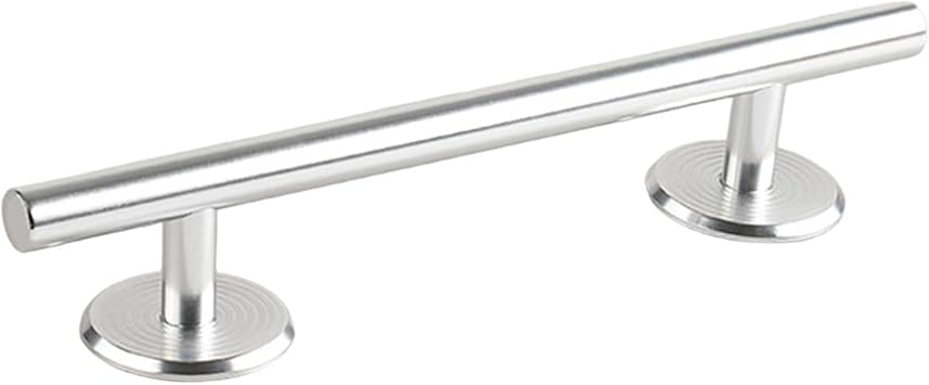 Simhoa Fingerboard Rail, 20cm Aluminum Alloy with Stable Base, Mini Skatepark Obstacle for Fingerboard Players, Round Silver