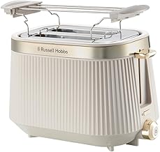 Russell Hobbs Toaster [for 2 slices] Brontë Stone (6 browning levels, matte finish, gold accents, lift & look, defrost function, reheat function, stop & lift function, bun attachment) 26761-56