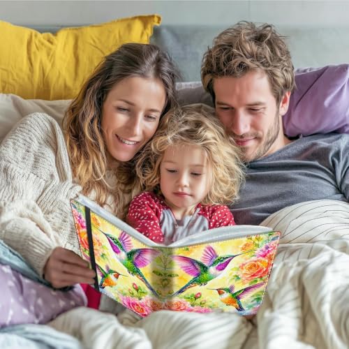 Image of Photo Album 4x6 120 Photos with Strong Elastic Band, Hummingbird Rose | Large Capacity Premium Leather Picture Album, Portable Wallet Albums Photo Book for Family Anniversaries Wedding Baby