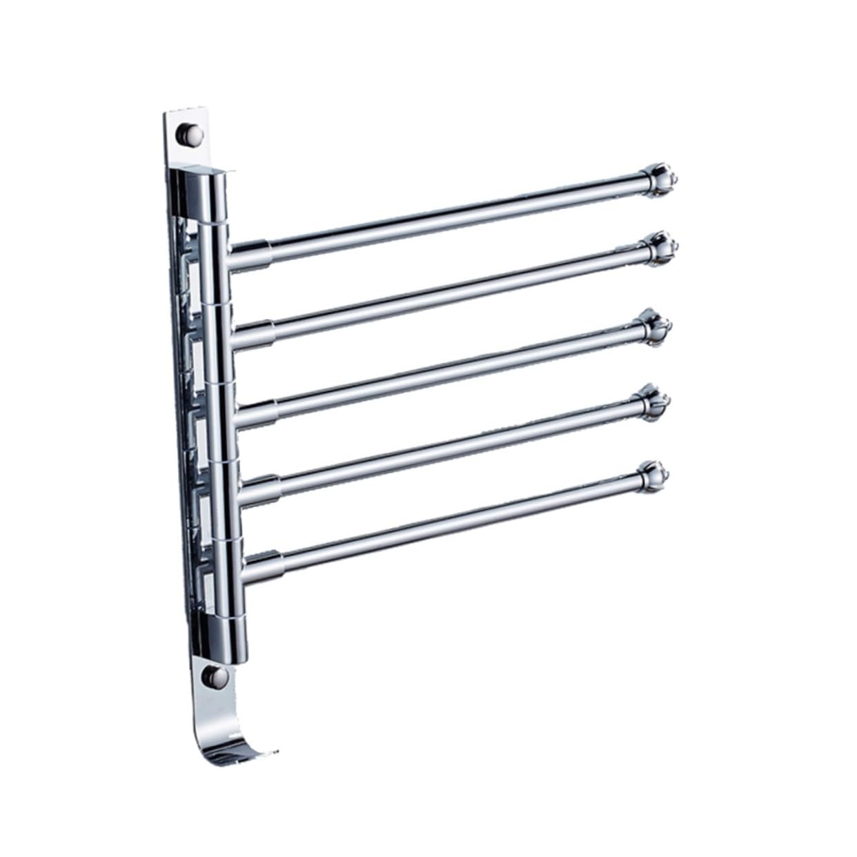 Porte-serviettes mural aluminium noir bras organisateur de salle de bain fixation murale