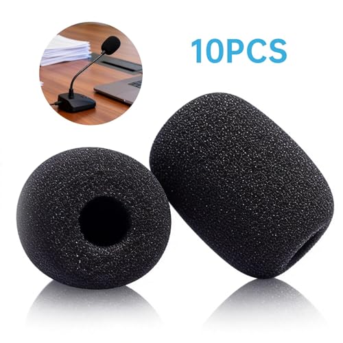 Image of 20-Pack Mic Cover, Pop Filter Sponge Foam Windscreen for Microphone, Professional Audio Enhancement for Streaming Gaming Teaching Podcasting, Universal Lapel Headset Microphone Protection