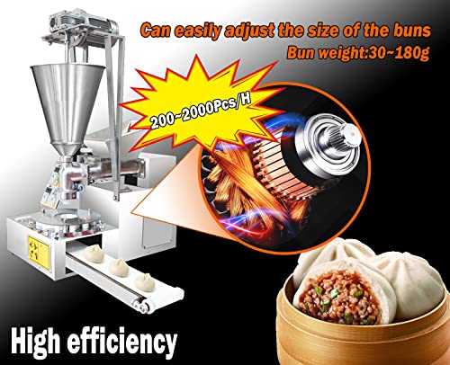 Txmachine Steamed Stuffed Bun Machine Automatic Soup Dumplings Maker Desktop Bun Making Machine 200-2000Pcs/H Baozi Momo Making Machine (Straight Hopper 45Inch/115Cm, 110V/60Hz) #TOP6