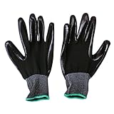 [丸和ケミカル] 黒フィット ニトリルコーティング手袋 １０双組