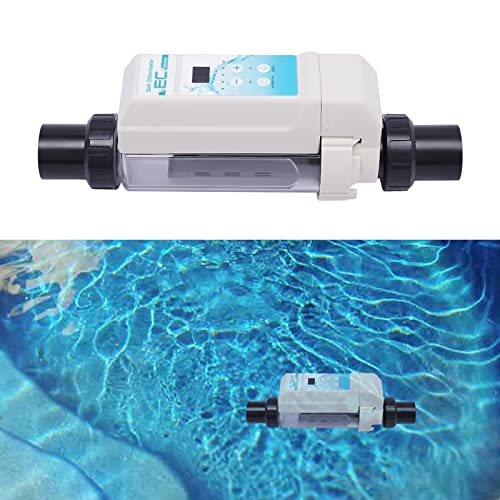 Pool Chlorinator, 8g/h Salzanlage Salzwasser Chlorator Selbstreinigungs Poolsalz Salz Chlor Desinfektionsgerät Generator, 220V Chlorgenerator Salzchlorinator für 50m³ Schwimmbad SPA EC12