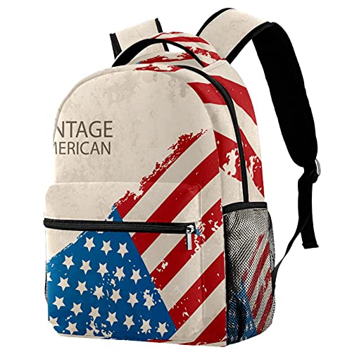 Sac à dos voyage drapeau américain vintage fini le désordre avec ce porte-bouteille