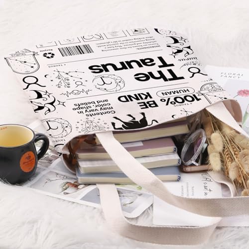 G2TUP Taurus Inspired Gift 100% Human Be Kind The Taurus Tote Bag Astrology Lover Handbag Zodiac Taurus Merch4