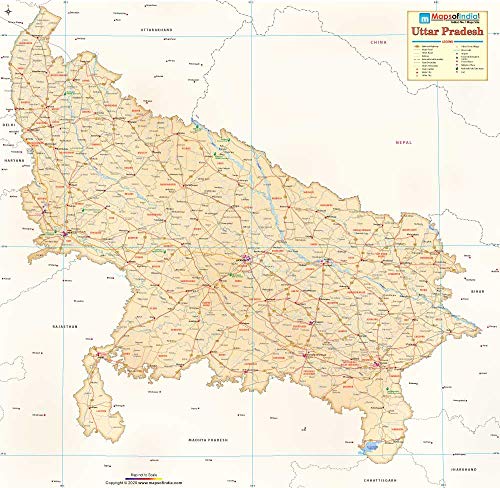 Road Map Of Up Uttar Pradesh Detailed Map (Antique) - 2020 Edition (48"W X 46"H) :  Amazon.in: Office Products
