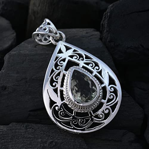 Pendentif en argent avec améthyste verte pour style quotidien - 4