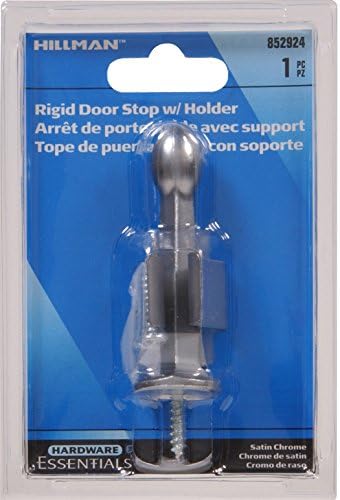 Hardware Essentials by Hillman 852924 Rigid Door Stops with Holder Satin Chrome White, 1 Count (Pack of 1) image 5