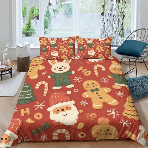 Biscuits de Noël parure de lit microfibre 140x200 pour chambre d'ado festive