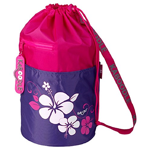 Kaboodle Childrens Waterproof Swim and Sports Bag - Pink and Purple Hibiscus Flowers, Hibiscus Pink and Purple