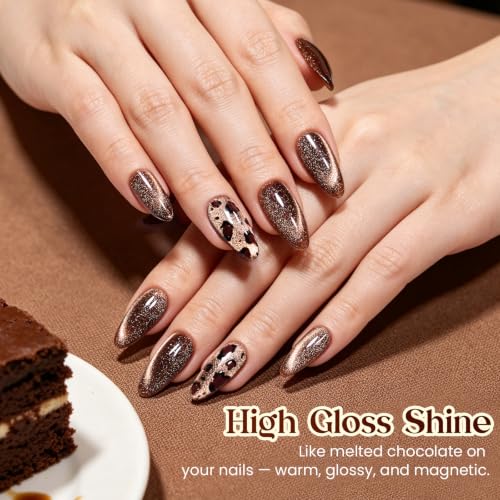 Image of Beetles Fall Brown Cat Eye Gel Nail Polish