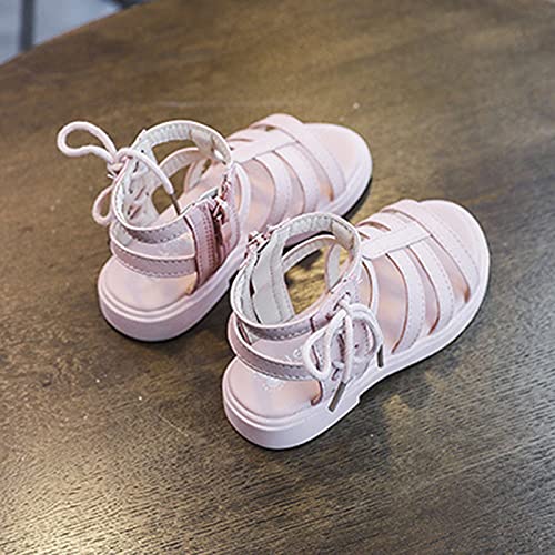 Kids Sandals Girls Shoes Girls Non-Slip Solid Sandals Baby Toddler Sandals Kids Rubber Girl's Shoes (Pink, 3.5 Big Kids)3