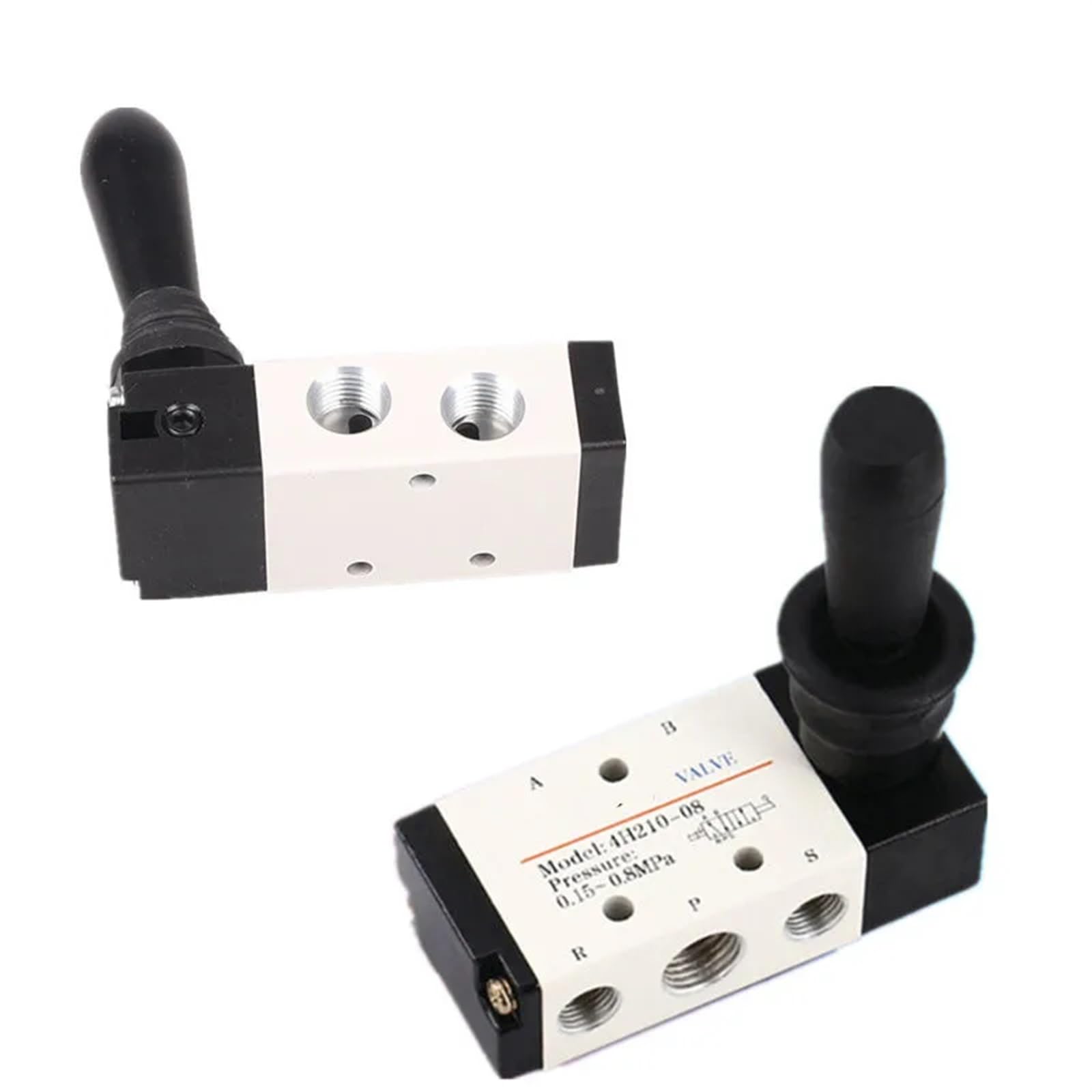 4H210-08 Valvola di controllo pneumatica della valvola manuale dell'aria a 5 porte a 2 posizioni da 1/4" azionata a leva a 5/2 vie(4H210-08 and PC12-02)