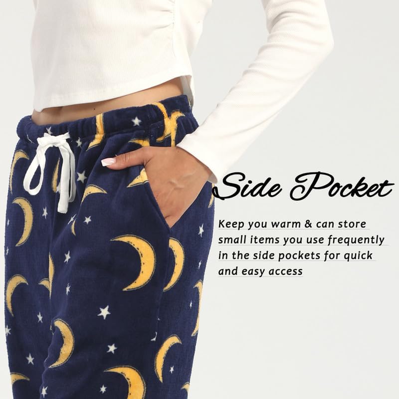 3-Pack Womens Fuzzy Pajama Pants – Soft Plaid PJ Bottoms with Pockets, Cozy Fleece Lounge Sleepwear Pants - Image 4