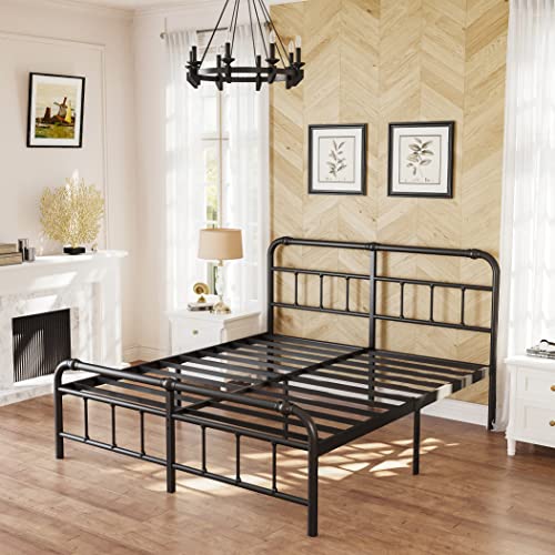 Artimorany California King Bed Frame With Headboard And Footboard,14 Inch High, 3500 Pounds Heavy Duty Mattress Platform No Box Spring Needed, Easy To Assemble, Noise Free(Black) #TOP7