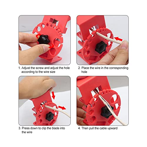 Image of Copper Wire Stripper 0.9mm~16mm Quick Stripping Machine for Copper Recycling Red|Manual Wire Stripper Tool | Adjustable Cable Stripping Machine for Electrical Wires | Portable Handheld Wire