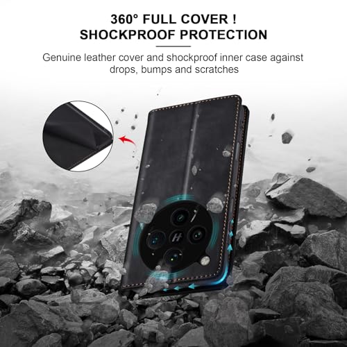 Image of Jasonyu Wallet Case for OPPO Find X8 Pro, Flip PU Leather, Black