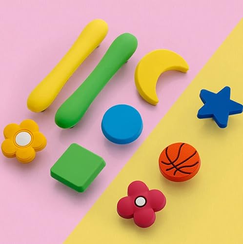 Vista 14 de Skyscraper Pomos de goma suave con forma de dibujos animados para niños y niñas, tiradores de gabinete para cajones para armarios de habitación