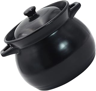 Braised Chicken Rice Pot Heat-resistant Ceramic Casserole for Gas Stoves Mini Stewing Pot for Home Cooking Smooth Non-stick Inner Wall for Rice and Soup