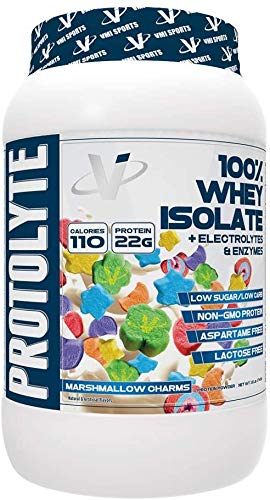 Image of VMI Sports | ProtoLyte Whey Isolate Protein Powder | Low Calorie Whey for Weight Loss and Muscle Gain | Digestive Enzymes | Non-GMO (1.6 lb, Marshmallow Charms)