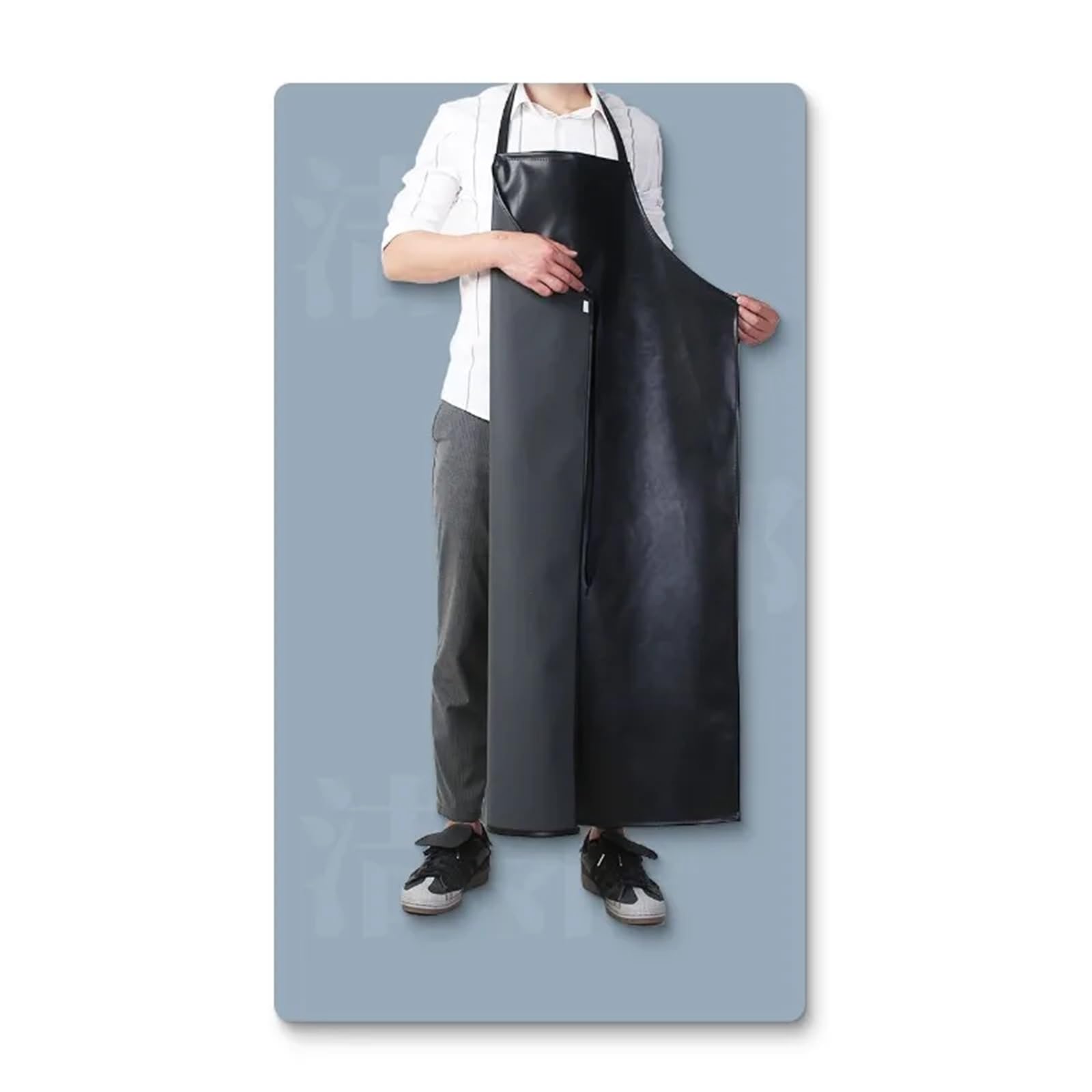 delantal cocina Use cintura extendida trabajo for adultos impermeable a prueba de aceite negro delantal cuero suave hombres mujeres cocina hogar