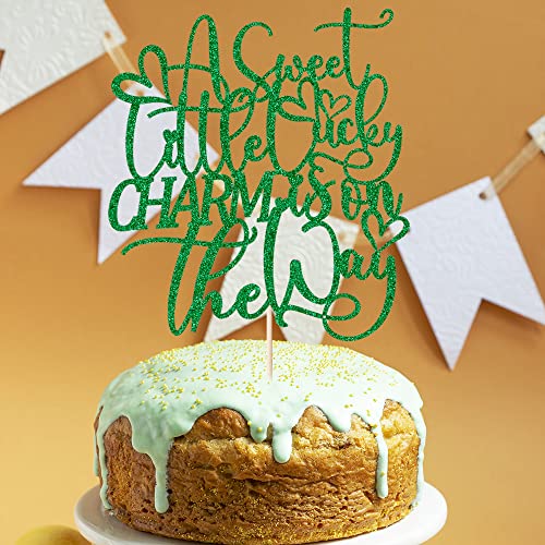 Sleyberoy A Sweet Little Lucky Charm Is On The Way Baby Shower Cake Saltire - St. Patrick's Day, Irish Four Leaf Clover Lucky Day, Pregnancy Announcement, Gender Reveal Party Supplies(Little Lucky) #TOP7