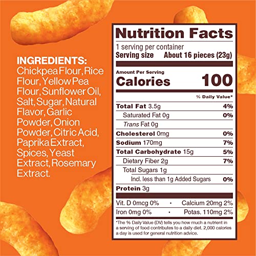 Hippeas Chickpea Puffs, Vegan Nacho Vibes, 0.8 Ounce (Pack Of 18), 3G Protein, 2G Fiber, Vegan, Gluten-Free, Crunchy, Plant Protein Snacks - Packaging May Vary #TOP5