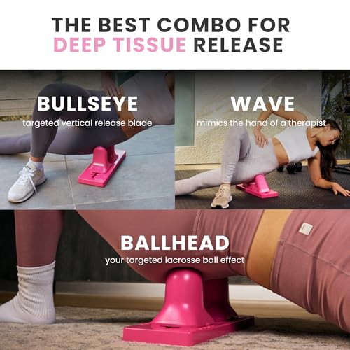 Image of Thrival Deep Tissue Pro - Fully Adjustable Psoas, Back and Hip Flexor Muscle Release Tool with Thrival App for Targeted Routines, Deep Tissue, Trigger Point Massage (Pink) - Made in USA