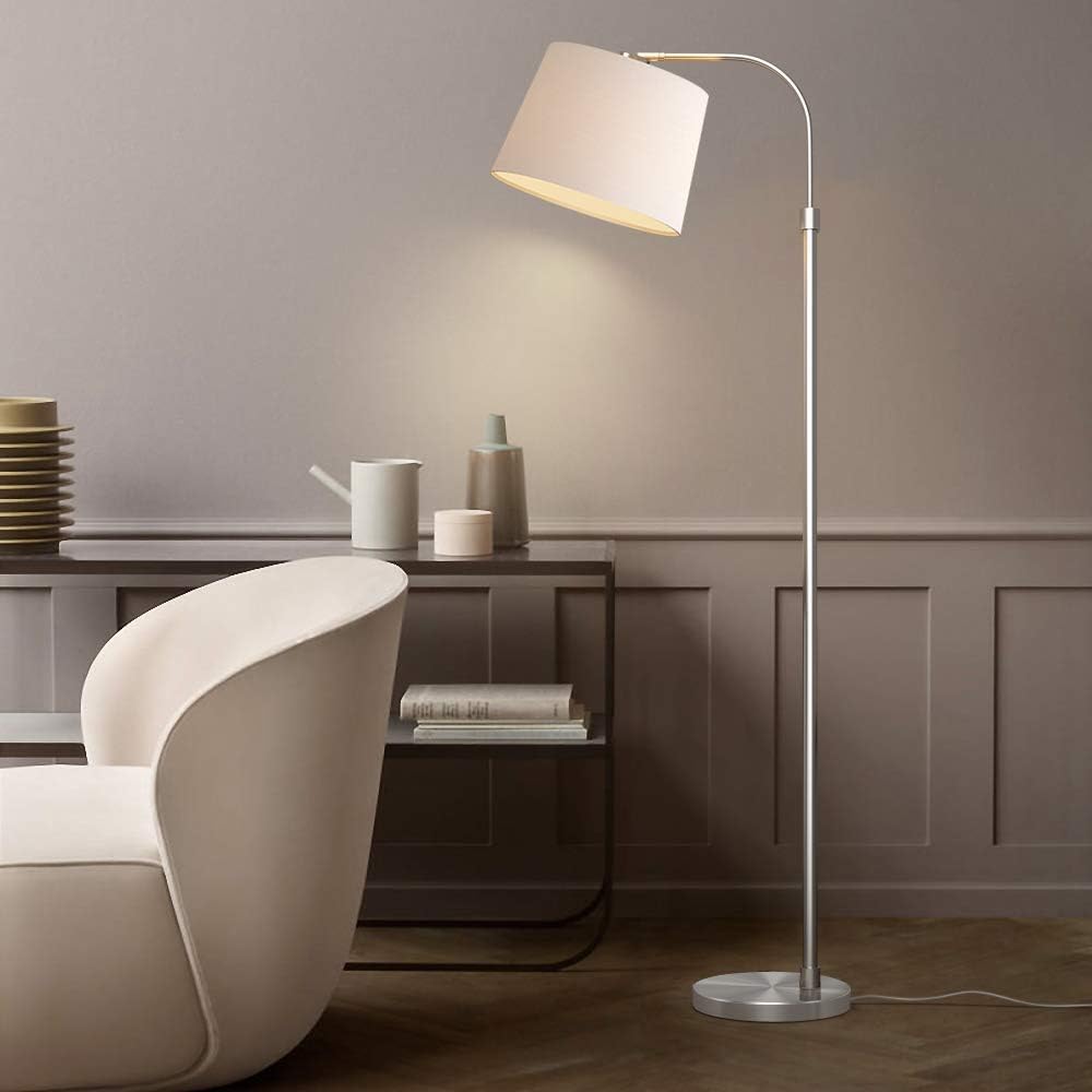 Flash Sale Buy 1 get 1 Oneach Modern Floor Lamp for Living Rooms LED Contemporary Arc Standing Lamps for Bedrooms Accent Tall Pole Light for Reading with Hanging Lamp Shade Black