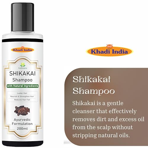 Image of Khadi Vedimatic Natural Shikakai Shampoo for Cleaning Hair | Natural Hair Cleanser with Shikakai | Nourishing Shampoo for Healthy Hair (Pack Of 2, Shikakai)
