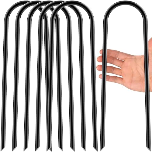 12 Inch U-Shaped Rebar Wind Stakes – Heavy Duty Galvanized Steel Ground Anchors For Trampolines, Tents, Canopies