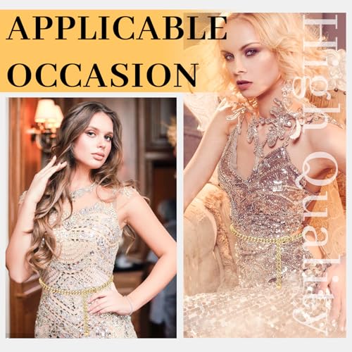 41Inch Gold Chain Belt For Women Adjustable Waist Belt Fashion Metal Dress Belts For Jeans Dresses Body Link Waist Chain(27.5"-35.5")4