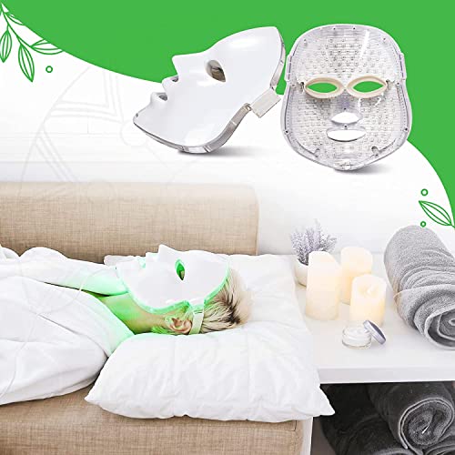 Veentus LED Face Mask Light Therapy 7 Color Skin Rejuvenation Therapy LED Photon Light Facial Skin Care with Neck Care Anti Aging Skin Tightening Wrinkles Toning Inflammation... - Image 2