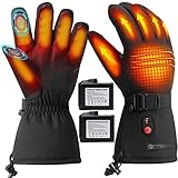 TuDou Beheizbare Handschuhe Für Herren Damen, 5000 MAh Akkus Winter Skihandschuhe,3 Stufige Beheizte Touchscreen&wasserdichte Handschuhe Für Ski, Motorrad, Fahrrad, Kletter, Jagen, Wandern(L-1)
